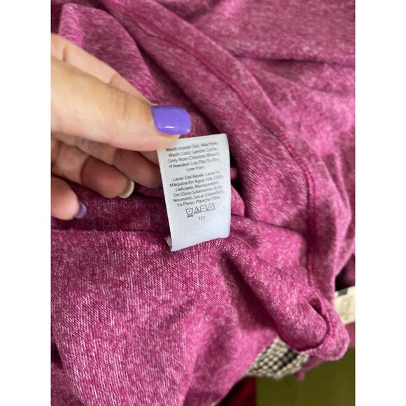 knit blouse sweater mauve pink raspberry women's 1x keyhole soft easy to wear - Picture 10 of 16